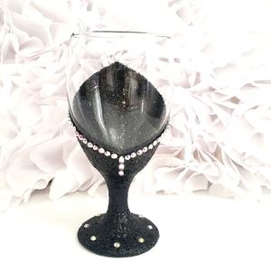 Crystal Rhinestone 🔮 Bling Hand Crafted Wine/Water 💧 glass 🍷